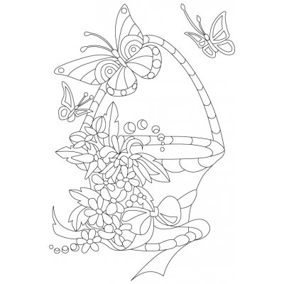 Pískohraní s.r.o. Šablona Košík plný květin 148 x 210 mm – Zboží Dáma