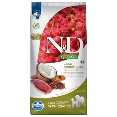 N&D Quinoa Dog GF adult medium & maxi skin & coat duck & coconut 7 kg – Hledejceny.cz