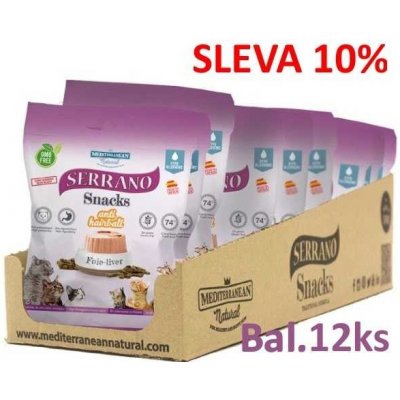 Serrano Snack Cat AntiHairball Liver 12 x 50 g – Hledejceny.cz