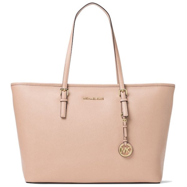 MICHAEL Michael Kors Jet Set Medium Saffiano Leather Top-zip Tote Bag in  Pink