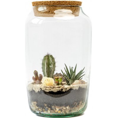 Gardners Skleněná dóza Stipa s korkovým špuntem, 30x17 cm - osázené suchomilné – Hledejceny.cz