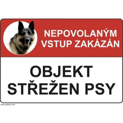 Plastová tabulka Objekt střežen psy 210x150 mm – Zboží Dáma