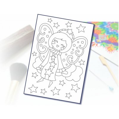 Radost v písku Šablona na pískování andělíček na obláčku A5 148 x 210 mm – Zboží Dáma