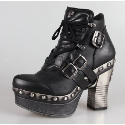 New Rock Z010-C1 boty na podpatku černá – Zboží Mobilmania