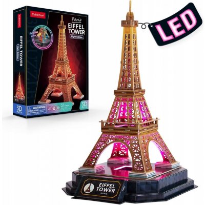 CUBICFUN 3D puzzle Svítící Eiffelova věž 51 ks – Zboží Dáma
