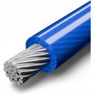 Ocelové lanko potažené PVC 2/4mm 1x19 modré, 30 m – Hledejceny.cz