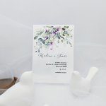 Svatební oznámení Listy eukalyptu s fialkovými květy 1 – Hledejceny.cz