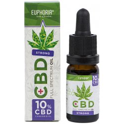 Euphoria CBD KONOPNÝ OLEJ 10% 10 ML 1000 MG CBD 2 ks