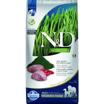 N&D Spirulina Dog Adult Medium & Maxi Lamb & Wolfberry 7 kg