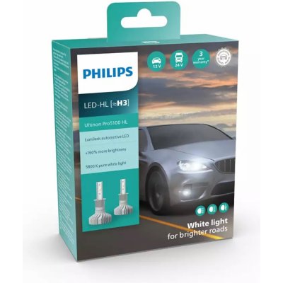 Philips Ultinon Pro5100 HL H3-LED PK22s 12/24V 12W 11336U51X2 2 ks – Zboží Mobilmania