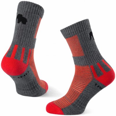 Zulu ponožky Trekking Women červená/šedá