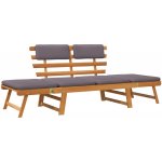 VidaXL Zahradní lavice s polštářky 2-v-1 190 cm masivní akácie – Zboží Dáma VidaXL Zahradní lavice s polštářky 2-v-1 190 cm masivní akácie – Zboží Dáma