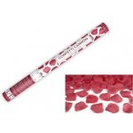 vystřelovací konfety lístky růží TMAVĚ ČERVENÉ 60cm – Sleviste.cz