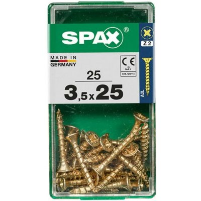 Spax Uni vrut zápust.hlava PZ/Z2 4CUT a plným závitem Yellox 35 x 25 mm 25 ks – Hledejceny.cz