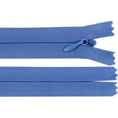 Spirálový zip skrytý šíře 3 mm, délka 45 cm - modrý – Hledejceny.cz