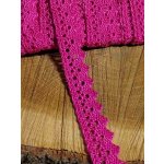 Bavlněná krajka šíře 15 mm paličkovaná růžová tmavá – Zboží Dáma