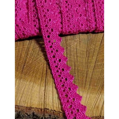 Bavlněná krajka šíře 15 mm paličkovaná růžová tmavá – Zboží Dáma