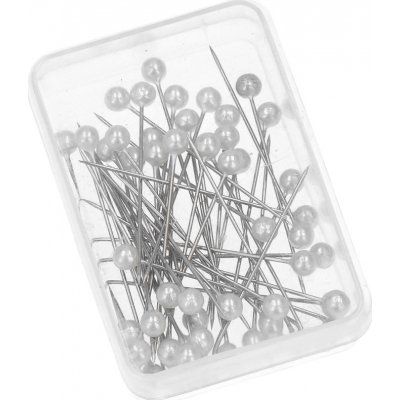 Galanterie Špendlíky s perleťovými hlavičkami 0,60 x 38 mm 50 ks bílé – Hledejceny.cz