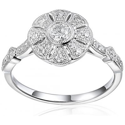 iZlato Forever Briliantový prsten z bílého zlata Květ IZBR1155A – Zboží Mobilmania