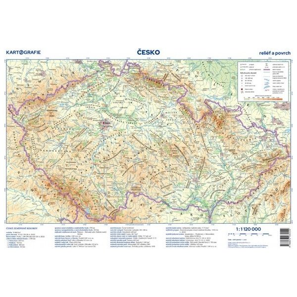 Nástěnné mapy Podložka - Česká republika - příruční mapa- 1:1 120 000