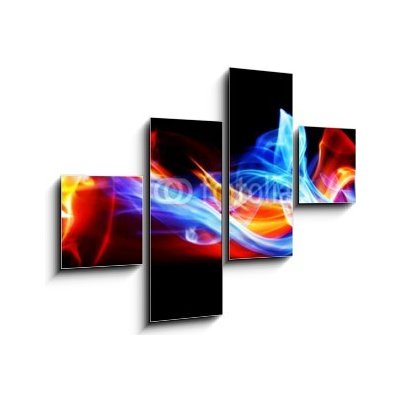 Obraz 4D čtyřdílný - 120 x 90 cm - Fire and ice Oheň a led – Zboží Mobilmania