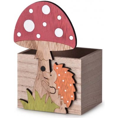 Maják Dekorace dřevo Muchomůrka 100x80x160mm – Hledejceny.cz