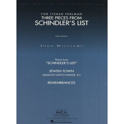 Three Pieces From Schindler's List Schindlerův seznam For Violin And Piano noty housle klavír