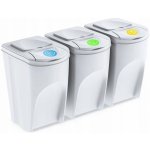 Prosperplast Sada 3 odpadkových košů SORTIBOX popelavá objem 3 x 35 L – Zboží Dáma