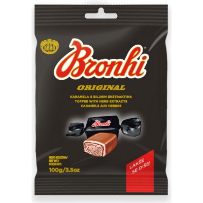Kraš Karamelové bonbóny s bylinkami Bronhi original 100 g – Sleviste.cz