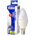 Tesla LED žárovka CANDLE svíčka, E14, 6W, 230V, 470lm, 25 000h, 3000K teplá bílá, 180° – Zbozi.Blesk.cz