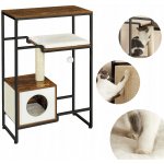 Feandrea Kočičí škrabadlo s domečkem industriální 59 x 36 x 67 cm – Hledejceny.cz