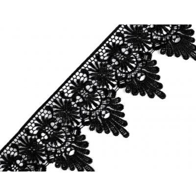 Vzdušná krajka šíře 80 mm, střední, 2 černá – Zboží Dáma