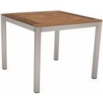 Stern Jídelní stůl Classic, čtvercový 80x80x73 cm, profil nohou čtvercový, rám nerezová ocel, deska teak – Hledejceny.cz