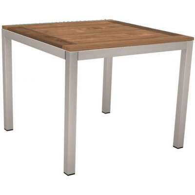 Stern Jídelní stůl Classic, čtvercový 80x80x73 cm, profil nohou čtvercový, rám nerezová ocel, deska teak – Hledejceny.cz