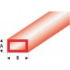 Modelářské nářadí Raboesch profil ASA trubka čtyřhranná transparentní červená 2x4x330mm 5