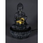 HOMESTYLING Fontána pokojová s LED osvětlením 29 cm Budha černá – Zbozi.Blesk.cz