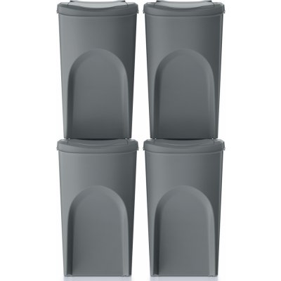 Prosperplast Sada 4 odpadkových košů SORTIBOX IV šedý 4 x 35 l – Zboží Dáma