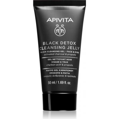 Apivita Cleansing Black Detox Cleansing Gel čisticí gel s aktivním uhlím na obličej a oči 50 ml – Hledejceny.cz