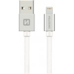 Swissten 71524203 USB 2.0 typ A na Lightning, USB 2.0, zástrčka A - zástrčka Lightning, MFi, opletený, 1,2m, stříbrný – Zbozi.Blesk.cz