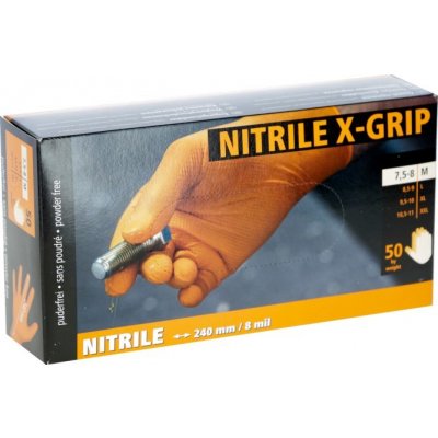 Kerbl Nitrilové rukavice X Grip oranžové délka 24 cm L – Hledejceny.cz