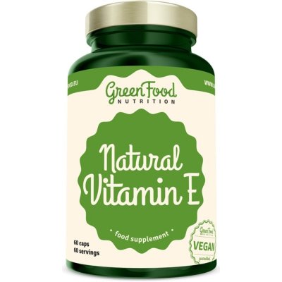 GreenFood Nutrition Natural Vitamin E pro krásné vlasy a pokožku 60 ks – Zboží Mobilmania