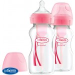Dr.Browns láhev antikolik Options široké hrdlo plast růžová WB92601 2x270ml – Hledejceny.cz