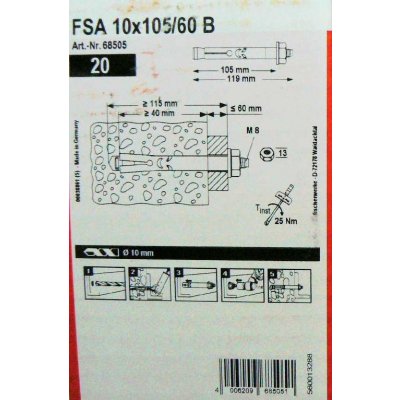 Fischer trubková kotva FSA 10/60x115 B M 8 FR68505 – Hledejceny.cz