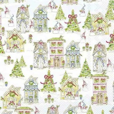 IHR Ideal Home Range Ubrousek 33x33cm Perníkové chaloupky v zimě – Sleviste.cz