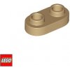 Příslušenství k legu LEGO® Podložka 1x2 upravená zaoblené rohy 2x díra Tmavě-Béžová