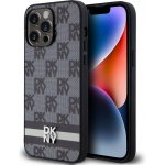 DKNY PU Leather Checkered Pattern and Stripe pro iPhone 15 Pro Max Black – Zboží Mobilmania