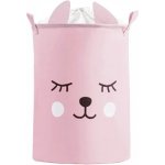 SIPO Koš uzavíratelný bavlna Bear růžový 43 L – Zboží Mobilmania