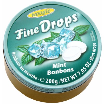 Woogie Fine Drops bonbóny v plechové dóze Mint 200 g – Zboží Mobilmania