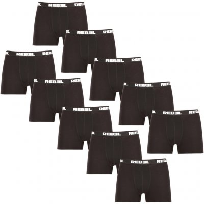 Nedeto Rebel 10 Pack pánské boxerky černé (10NBR001)