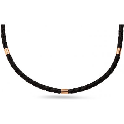 iZlato Forever Kaučukový náhrdelník s růžovým zlatem IZ30205R – Zboží Mobilmania